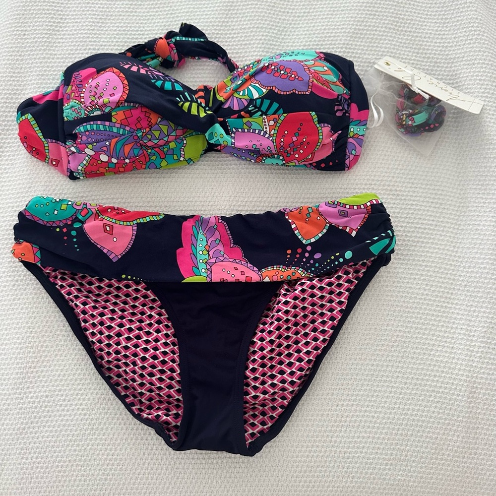 NWT Anne Cole Navy Bikini Size S